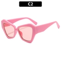 Occhiali da sole chic rosa a occhio di gatto con montatura geometrica spessa e lenti rosa - Montatura Rosa / Lenti Rosa
