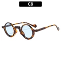 Retro runde Sonnenbrille in Schildpatt-Optik mit hellblauen Gläsern und dickem Rahmen - Schildpatt-Rahmen Blaue Gläser