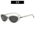 Cat-Eye-Sonnenbrille mit grau-grünem Rahmen und dunklen Gläsern für Damen im Retro-Stil - Durchscheinender grüner Rahmen Graues Glas