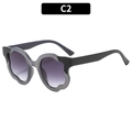 Occhiali da sole cat-eye oversize con montatura grigia ondulata e lenti sfumate - Montatura Grigia Lenti Grigie