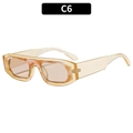 Retro square two-tone sunglasses in tea yellow frame with marble pattern and light lenses - Champagne Frame Light Tea Lens