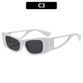 Lunettes de soleil œil-de-chat blanches avec branches creuses géométriques C3 - Monture Blanche Verres Gris