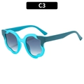 Occhiali da sole chic cat-eye con montatura ondulata celeste e lenti sfumate - Montatura Blu Lenti Grigio Sfumato