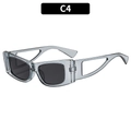 Lunettes de soleil œil de chat avec branches ajourées gris transparent et verres - Monture grise translucide Verres gris