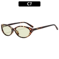 Chic tortoiseshell cat-eye sunglasses with yellow lenses and metal rivet details - Tortoise Frame Green Lens