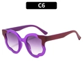 Purple gradient oversized sunglasses with wavy frames and bicolor arms, model C6 - Purple Frame Gradient Purple Lens