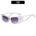 Chic cat eye sunglasses with transparent frames and purple gradient lenses in C8 variant - Transparent Frame Gradient Purple Lens