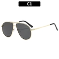 Κλασικά χρυσά γυαλιά ηλίου aviator με σκελετό διπλής γέφυρας και σκούρους φακούς - Χρυσός Σκελετός Γκρι Φακός