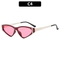 Lunettes de soleil œil-de-chat rétro avec monture bordeaux et verres rose transparent - Monture Bordeaux Verres Roses (C4)