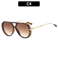 Klassieke C4 aviator zonnebril in schildpadprint met gouden pootjes en bruine gradiënt glazen - Schildpad Frame Verloop Thee Lenzen