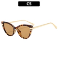 Cat eye sunglasses with tortoiseshell frame and gold metal temples in color C5 - Tortoise Frame Tea Lens