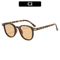 Retro square tortoiseshell sunglasses with brown lenses and golden metal accents - Tortoise Frame Tea Lens