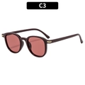 Retro square sunglasses in deep wine red frame with gold metal stripe detail - Solid Red Frame Red Lens