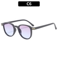 Vintage square frame sunglasses with gradient purple lenses and golden metal accents C6 - Grey Frame Grey Lens