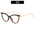 Cat eye blue light glasses with black and tortoise shell frame and gold metal legs - Black and Demi