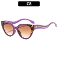 Lunettes de soleil œil-de-chat violettes avec touches écaillées et serpent doré - Écaille Violette Verres Thé Dégradés (C8)