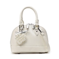 Elegante borsa a mano bianco crema a conchiglia con ciondolo a cuore di perle - Bianco Sporco Con Ciondolo a Cuore di Perla