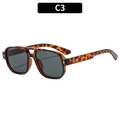 Vintage aviator zonnebril met dubbele brug, schildpadmontuur en donkergrijze glazen - Gemengde Schildpad Grijze Lens