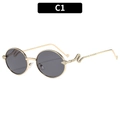 Lunettes de soleil Y2K serpent avec monture dorée et verres gris foncé tendance - Monture Dorée Verres Gris