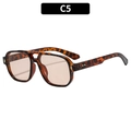 Retro pilot sunglasses with tortoiseshell frames and light brown lenses for outdoor style - Demi Light Tea Lens