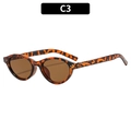 Gafas de sol ovaladas Y2K con montura de carey oscuro y cristales color té - Montura de Carey Lentes de Té (C3)