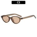 Gafas de sol Y2K ovaladas vintage con montura marrón translúcida y lentes a juego - Montura Té Transparente Lentes Té (C5)