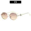 Y2K snake-themed sunglasses with gold metal frames and gradient brown lenses C5 - Gold Frame Grey Yellow Lenses