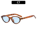 Y2K vintage oval sunglasses featuring tortoise shell frame with light blue lenses - Tortoise Frame Blue Lens (C7)