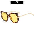 Fashionable oversized tortoise shell sunglasses with yellow lenses and gold metal legs - Tortoise Frame Yellow Lens