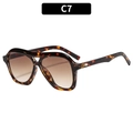 Chic oversized pilot sunglasses with tortoise shell frames and brown gradient lenses - Leopard Gradient Tea Lens