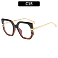 Fashionable oversized glasses with black and tortoise frames and gold metal temples - Black & Tortoise Frame Clear Lens