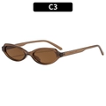 Gafas de sol ovaladas retro en marrón translúcido C3 con lentes a juego para estilo urbano - C3-Marco Té Lentes Té