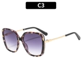 Gafas de sol vintage de gran tamaño con montura de carey morada y patillas doradas - C3-Montura Floral Lentes Grises