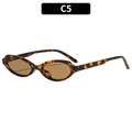 Retro Sonnenbrille mit schmalem Rahmen in C5 Schildpatt-Optik und braunen Gläsern - C5-Schildpatt-Rahmen Teebraune Gläser