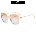 Gafas de sol retro oversize con montura crema y lentes degradadas naranja-azul - C5-Montura Beige Lentes Té Azul