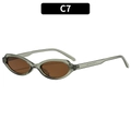 Retro-Sonnenbrille mit ovalem Rahmen in olivgrünem Kunststoff und braunen Gläsern - C7-Olivgrüner Rahmen Teebraune Gläser