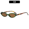 Retro Katzenaugen-Sonnenbrille mit grünem Rahmen und Bügeln in Schildpatt-Optik - C8-Blauer Rahmen Schildpatt-Bügel Teebraune Gläser