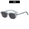 Retro vierkante zonnebril met transparant grijs montuur en donkergrijze glazen - Transparant Grijs Frame Grijze Lens