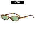 Retro-Sonnenbrille mit ovalem Rahmen, Schildpatt-Optik und dunkelgrünen Gläsern - C10-Schildpatt-Rahmen Grüne Gläser