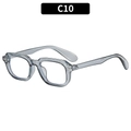 Retro oversized vierkante zonnebril met transparant grijsblauw montuur en accenten - Doorschijnend Grijs Frame Heldere Lens