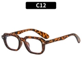 Retro vierkante zonnebril met schildpadmotief en zilveren klinknagels in klassieke bruine tint - Schildpad Frame Heldere Lens