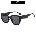 Occhiali da sole quadrati oversize neri classici con aste larghe e stile retrò chic - Montatura Nera Lenti Grigie