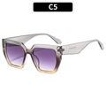 Square oversized sunglasses in transparent grey frame with purple gradient lenses - Gradient Grey Tea Frame Grey Lens