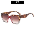 Vintage oversized square sunglasses with tortoise shell frames and gradient brown lenses - Tortoise Grey Splicing Frame Tea Lens