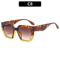 Vintage oversized square sunglasses with tortoiseshell and transparent yellow frames - Tortoise Yellow Splicing Frame Tea Lens