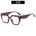 Retro square oversized tortoiseshell sunglasses with brown amber leopard pattern - Tortoise Frame Clear Lens