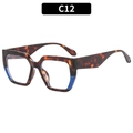 Retro oversized tortoiseshell and blue square frame sunglasses in a polished finish - Tortoise Blue Frame Clear Lens