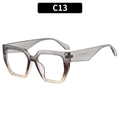 Retro oversized square sunglasses featuring a grey-to-champagne gradient acetate frame - Gradient Grey Tea Frame Clear Lens