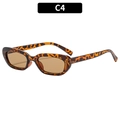 Petites lunettes de soleil ovales rétro à motif léopard avec verres bruns et charnières - Monture Léopard / Verres Thé