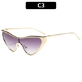 Occhiali da sole oversize alla moda con lenti sfumate viola e montatura dorata - Montatura Oro Lenti Grigio Sfumato (C3)